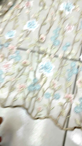 Bahan Kain Tile Korea Bordir Multicolor / Kain Bahan Tile Korea (Harga Per 1 Meter)