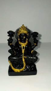 black and gold color coated miniature goddess mahalaxhmi