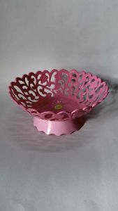 Piring tempat saji buah plastik bulat dengan kaki plastik