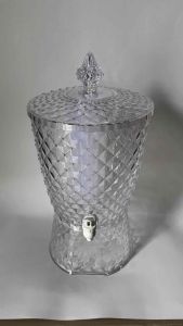 Dispenser tempat air juice acrylic akrilik tutup dengan tempat es batu