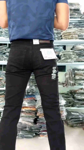 กางเกงขา กระบอกเล็กยืด ชาย 111 กางเกงขายาวชาย กางเกงชายกางเกงทำงานชาย เป้าซิป LOG. ไซส์ 28-44