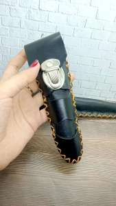 ❤️ INEZ CRAFT ❤️ Sarung Kulit Once Pipa Warna Hitam UK 12cm IC19