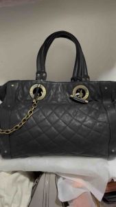 used/preloved Authentic Vintage BallyQuited with stud chain shoulder bag