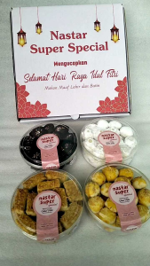 Paket Kue Khas Lebaran isi 4 Toples 250grm Free Packing dus tambahan & bubelwrap