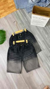 [Phom To Rộng 22-65Kg] Quần Jean Lửng Quần Bò Ngố Từ 22-65Kg Màu Đen Xám Cho Bé Trai Mặc Nhà Mặc Đi Học Đi Chơi