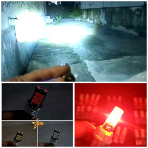 Paket Komplit ( DOUBLE H6 Laser + Stop Rem DAJJAL 45 MATA + Sen Jelly 4 Warna Depan Belakang RGB DC 12 Volt ) Motorcycle Untuk Motor Lampu Depan 2 Pcs Seperti Supra Blade Jupiter dll