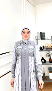 Farheen Dress Set Hijab Segiempat By Glamz Terbaru Gamis Wanita Pesta Brokat 2025