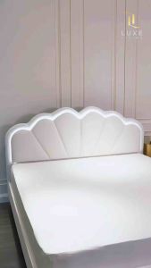 LUXE: Scarlett LED Queen Bed Frame | King Bed Frame | Katil Single Bed | Super Single Bed |LED Katil Queen/ LED Katil Single/ LED Katil Super Single | Modern Scallop Headboard