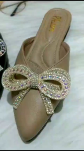 Sandal Flat shoes Bustong Wanita Diamond