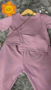 One set anak Setelan Anak Perempuan Set Knit Usia 2-8 Tahun Lucu Bahan Rib Knit Setelan Anak Korean Style Terbaru
