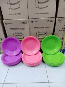 piring makan bulat jumbo isi6-12pcs plastik murah meriah