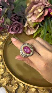 🔥แหวนพลอยแท้ แหวนชาย ทับทิมกิมบ่เซี่ยง อัญมณีคัดเกรด เครื่องประดับของแท้ AUFU STORE