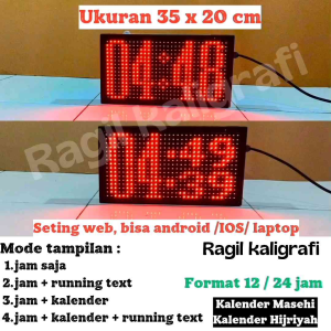 Jam Digital LED Ukuran 35 x 20 cm - Jam Digital LED Besar Ukuran 35 x 20 cm