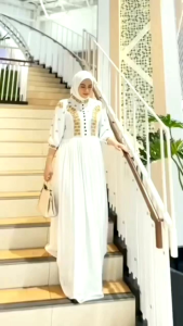 COD AZIZIAH DRES/GAMIS MUSLIM WANITA TERBARU CANTIK DAN KEKINIAN 2025 DRES KONDANGAN SIMPEL BAHAN CERUTY BABYDOLL MIX TILE APLIKASI FASHION MUSLIM WANITA