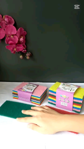 Tapas Cuci Piring 10 Lembar Tapas Cuci Sponge Scrubber Spons Pembersih Tebal & Tipis