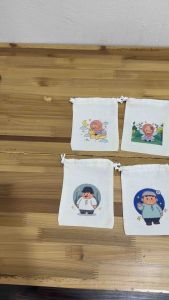 Pouch Serut Blacu Bergambar Karakter Anak Perempuan & Laki-Laki Muslim/Pouch Muslim