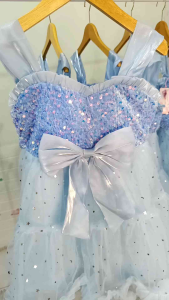 DRESS ANAK BIRU MUDA SEQUIN PARTY