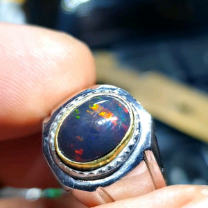 cincin batu kalimaya black opak dim 11*8*4 mm ring size 6 7