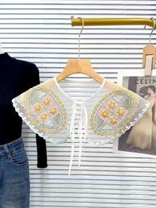 kerah bordir instan payet mutiara fake collar korean style