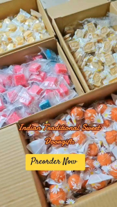 VAIZ Homemade Palkova 20pcs | White Palkova | Special Gender Reveal Palkova Blue Pink | Individual Packed with Design Sealed Wrap | Suitable for Sweet Tray | Minisan