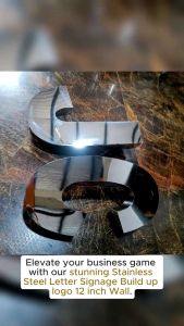 Stainless Steel Letter Signage: Customizable Welded 12 Inch Business Nameplate