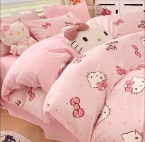 ผ้าปูที่นอน ชุดผ้าปูที่นอน (ลายตี้ ของใช้คิตตี้) ขนาด 3|5|6 🛌 ฟุต ผ้า COTTON 100% งานเย็บดีผ้าไม่เป็นขุย ห่มสบาย เกรดพีเมี่ยม💖👑🐳