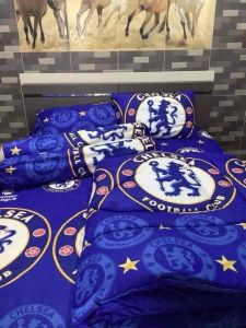 ผ้าห่ม ผ้าปูที่นอน (ลายเชลซี)ขนาด 3|5|6 ฟุต เนื้อผ้าคอตตอน 100% หนานุ่ม สีไม่ตก