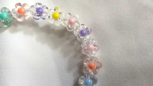 Hijabnur1 - Kalung Manik Bunga Transparant - Kalung Hijab Bunga Handmade