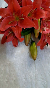 BUNGA Lily latex premium kuntum 9 /Bunga artificial