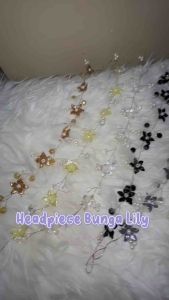 Leona Lily Crystal Pearl Headpiece Hairpiece Hijab Tiara Hiasan Kepala Fairy Handmade Fashion