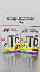 Thermos Termos Air Panas Dingin Tumbler Mug Termos Stainless Steel 350ml GSF 3435 Mug Kopi Teh Packing Bubble Wrap