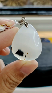 Natural Madagascar Chalcedony Agate Crystal Pendant