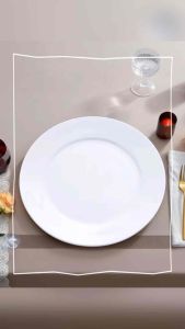 5-12 Inch White Ceramic Rim Dinner Plate Round Serving Plate Pasta Steak Plate Microwave Dishwasher Safe | Pinggan Seramik Putih Bulat 白色陶瓷餐盘圆形西餐盘牛排盘意面盘沙拉盘