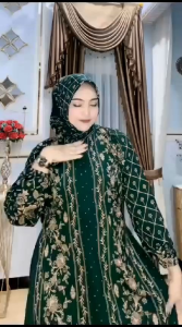 Gamis set hijab padi terlaris bestseller