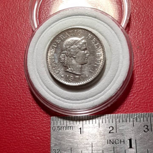Koin Swiss Koleksi Kuno Jadul Kecil 5 Rappen Tahun 1970