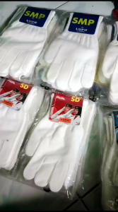 SARUNG TANGAN UPACARA BAHAN RAJUT HALUS ELATIS KUAT MENYERAP KERINGAT PUTIH POLOS  UNTUK SMA