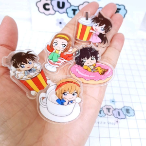 侦探柯南卡通亚克力胸针Diy书包背包帽子笔盒服饰挂件 可爱儿童别针 Conan Children Brooch Badge Pin Deco Hat School Pencil Bag Kerongsang Budak Hiasan Topi Gift for Kids XZ87