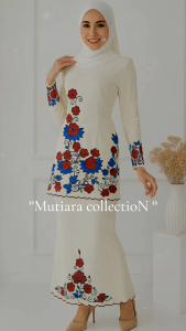 BAJU KURUNG BORDIR BUNGA LOTUS ORGANDI