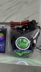 Lampu Depan Blade Lama custome Biled ASLI projector 25 in devil RGB Ring slim + Relay