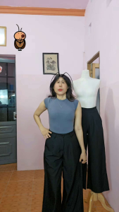 Quần tây ông rộng lưng cao( chất cotton lạnh cao cấp) Khóa sườn tôn dáng dễ phối đồ