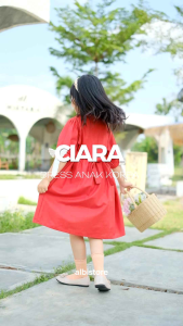 DRESS ANAK CIARA KEKINIAN KOREANSTYLE TOYOBO PREMIUM LENGAN PITA GEMAS