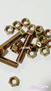 Baut Mur Kuning - Baut 12/8mm x 4cm (Paket 25pcs)