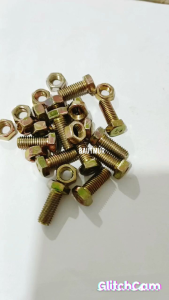 Baut Mur Kuning - Baut 12/8mm x 2cm (Paket 50pcs)