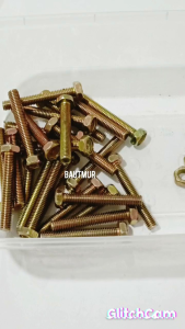 Baut Mur Kuning - Baut 12/8mm x 5cm (Paket 50pcs)