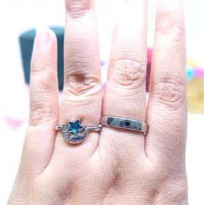 Cincin Couple Silver Adjustable S39 | Pasangan | Nikah | Lamaran | Hadiah | Tunangan 925 Perak | Aksesoris Pria Wanita