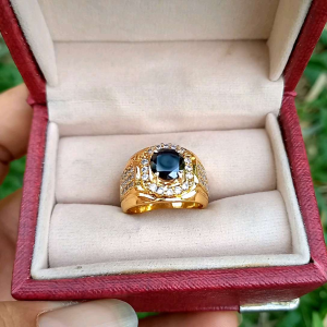 Cincin Batu Black Diamond Minimalis Size Kantoran