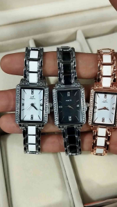 [Mirete]Jam Tangan Mirete Setengah Keramik Wanita.Jam Original Realpict Keramik Stainless Permata Analog Mewah Elegan Casual Fashion.Gratis Baterai Cadangan.