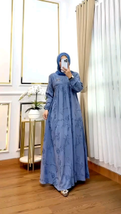 Nuriel Shop - Katpol Zakira: Baju Gamis Wanita Model Terbaru Bahan Katun Polo Bordir