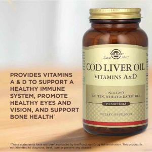 Solgar Cod Liver Oil Vitamins A and D 250 Softgels