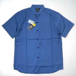 Kemeja Pria Lengan Pendek Casual Warna Denim Katun Adem Nyaman – Tersedia Ukuran Jumbo